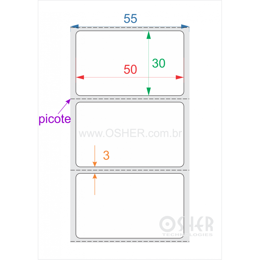Etiqueta adesiva couch 50 x 30 x 1 picote